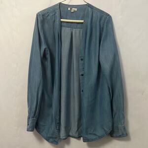 KUT FROM THE KLOTH SOFT CHAMBRAY PLEATED‎ SHIRT SIZE M
